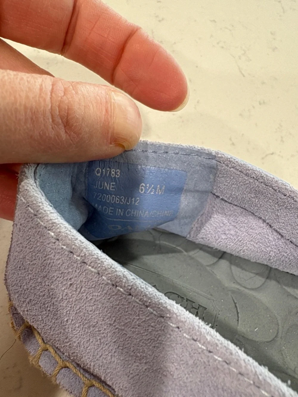 Coach Light Blue Canvas Espadrille Slip-Ons - Picture 6 of 9